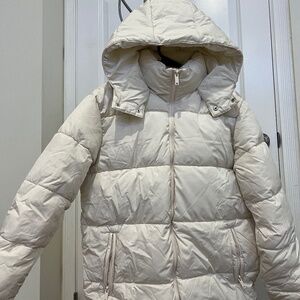 Cream White Puffer Coat